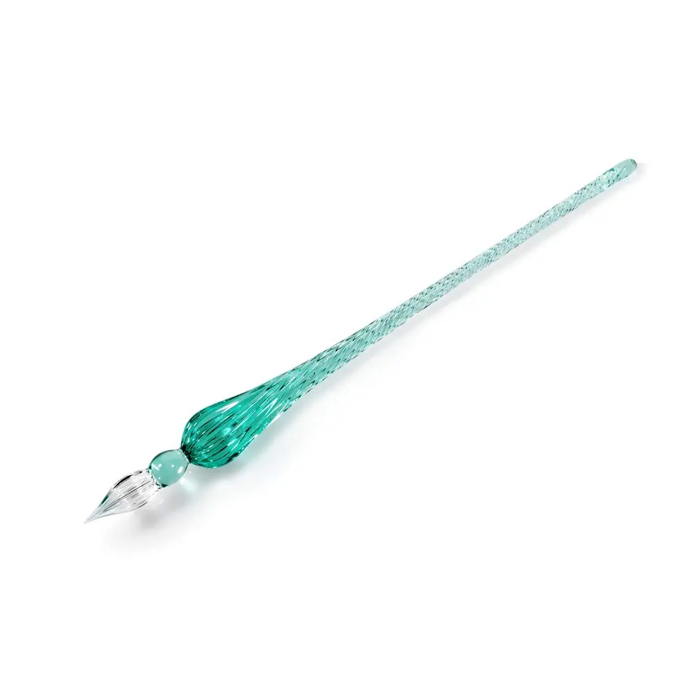 molshine Handmade Glass Dip Pen Crystal Calligraphy Pen Signature Dipped Pen for Artist Women Men Teens,Writing Drawing Decoration Gifts (Ice green) | Elegant Glass Calligraphy - main product image