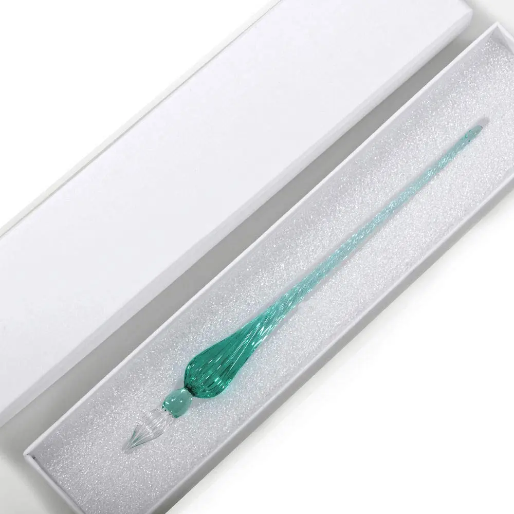 molshine Handmade Glass Dip Pen Crystal Calligraphy Pen Signature Dipped Pen for Artist Women Men Teens,Writing Drawing Decoration Gifts (Ice green) | Elegant Glass Calligraphy - view 7