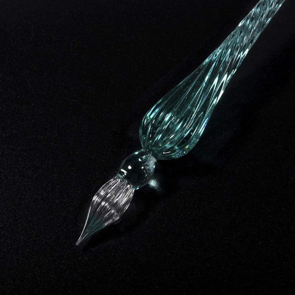 molshine Handmade Glass Dip Pen Crystal Calligraphy Pen Signature Dipped Pen for Artist Women Men Teens,Writing Drawing Decoration Gifts (Ice green) | Elegant Glass Calligraphy - view 3