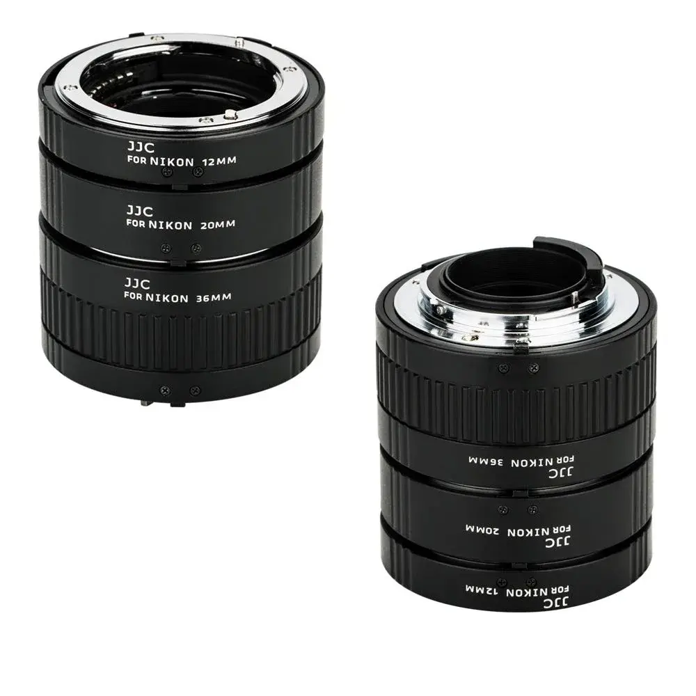JJC Auto Focus Macro Extension Tube Set for Nikon F Camera & Lens | 12mm, 20mm, 36mm Tubes - main product image
