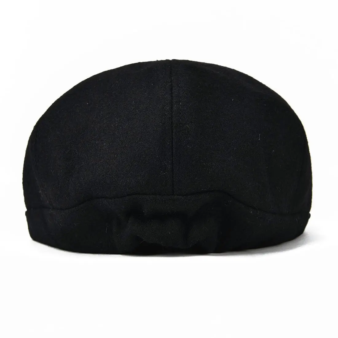 VOBOOM Men's Wool Blend 8 Panel Newsboy Cap Tweed Hat (Black) 57-60cm | Vintage Style for Cool Weather - view 3