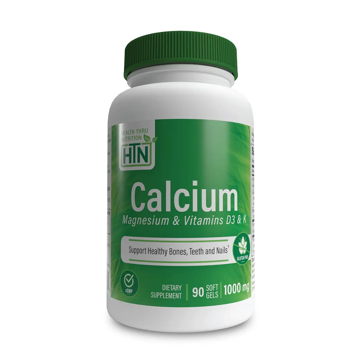 Health Thru Nutrition Calcium & Magnesium Vitamin D3 & K 90 Softgels | Bone & Immunity Support - main product image