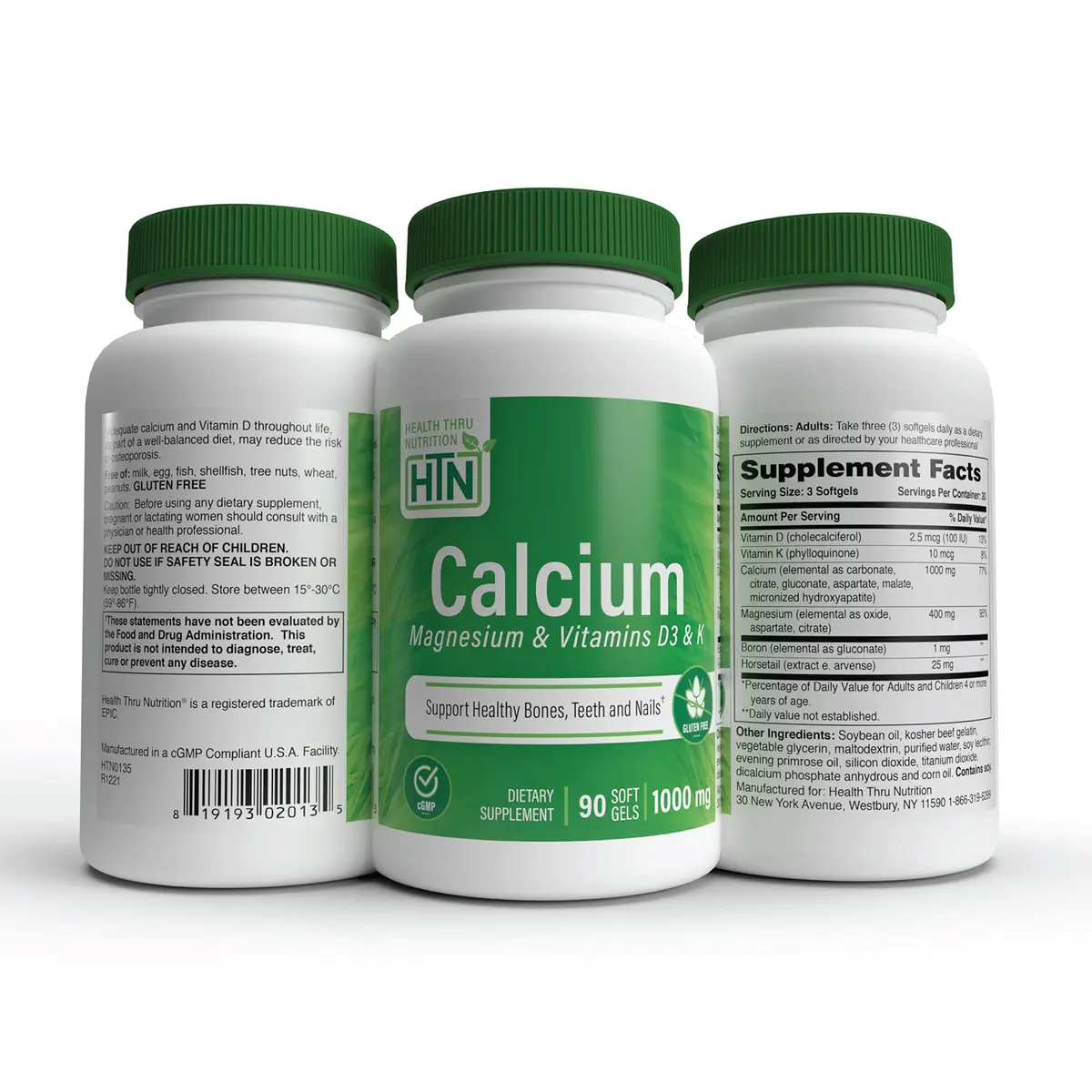Health Thru Nutrition Calcium & Magnesium Vitamin D3 & K 90 Softgels | Bone & Immunity Support - view 5