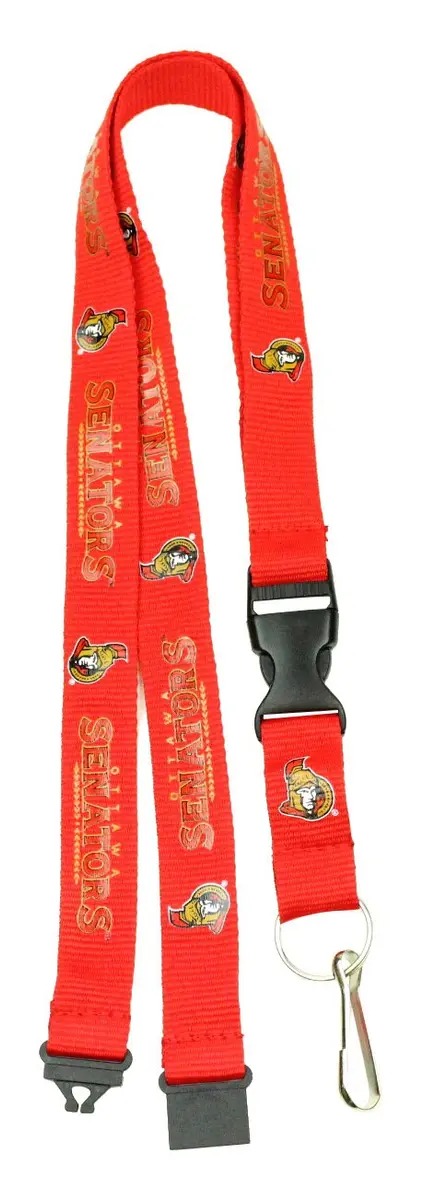 aminco NHL Ottawa Senators Team Color Lanyard, 22-inches, Red | Authentic Team Logo with Breakaway Tab - main product image