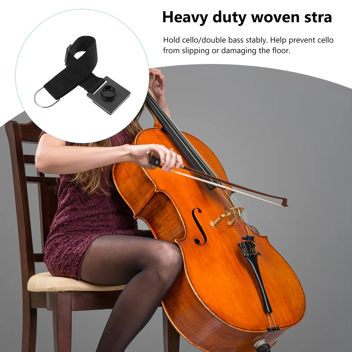 rosenice Cello Endpin Anchor Anti-Slip Pad 21.65X3.14 Inch | Non-Skid Floor Protector for Cello Stability - view 4
