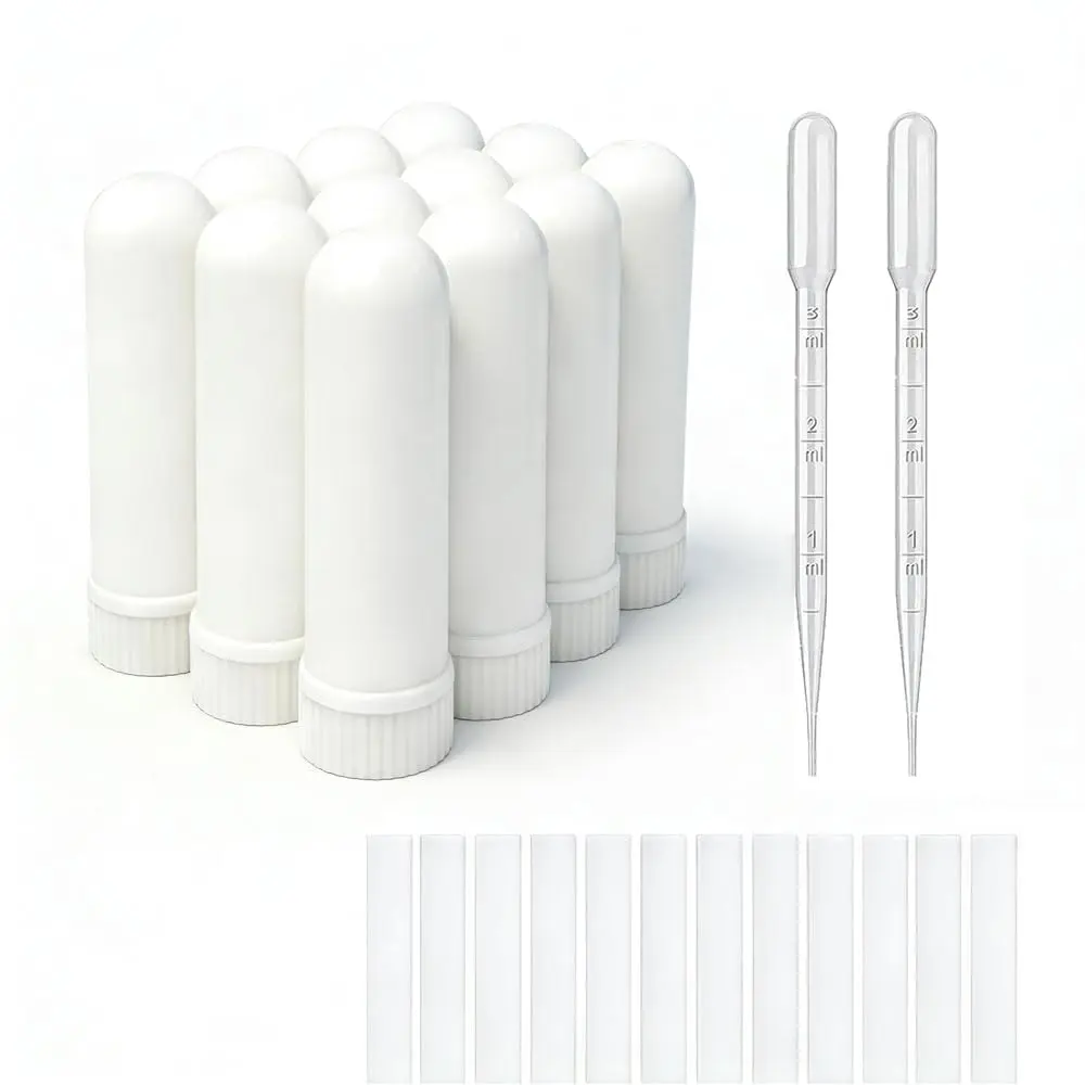 ZIOJOVK Blank Nasal Inhaler Sticks 12 Sets | Aromatherapy for On-the-Go Relief - main product image