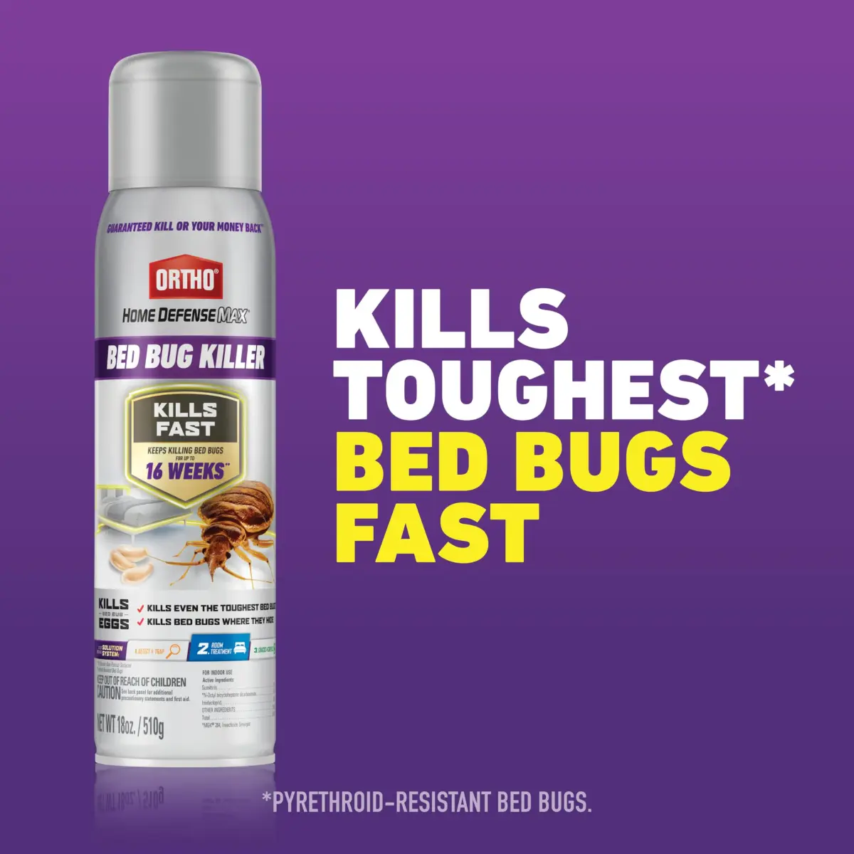 Ortho Home Defense Max Bed Bug & Flea Killer Aerosol Spray - Long-Lasting Insect Control for Your Home - view 2