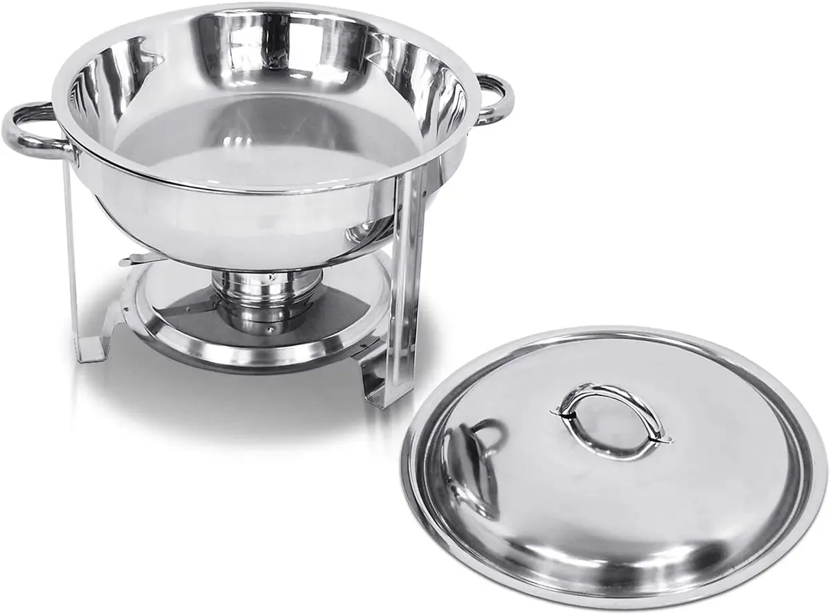 SUPER DEAL 5 Qt Stainless Steel Chafing Dish Set of 3 | Buffet Catering Warmer with Water Pan & Fuel Holder - view 7