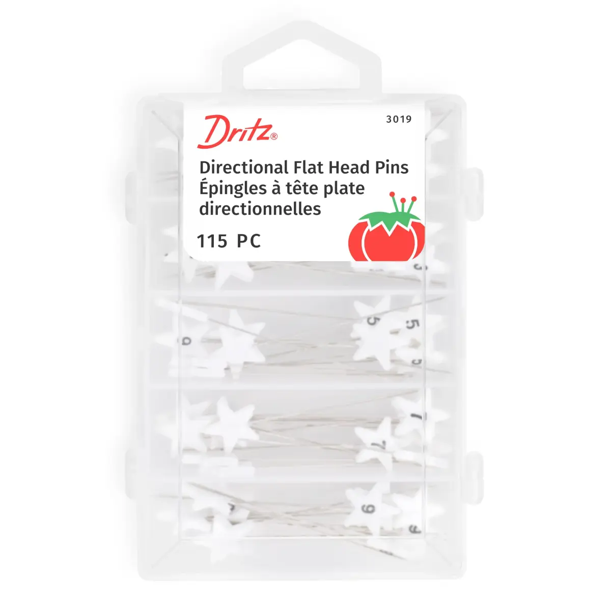 Dritz Flat Flower Head Pins 2-Inch (50-Count, Yellow) | Quilting & Fabric Holding Pins - main product image