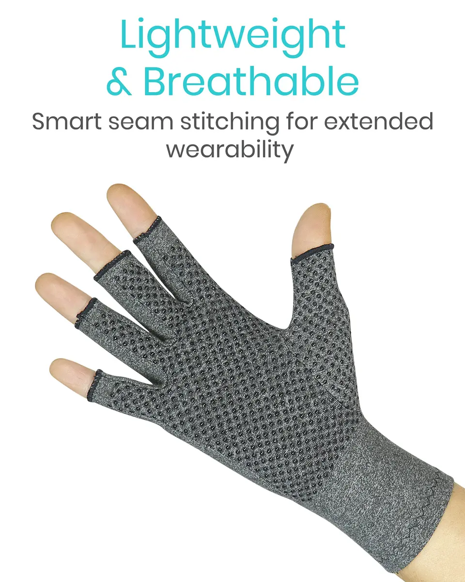 Vive Fingerless Compression Gloves for Arthritis - Textured Grip Men, Women | Support & Mobility - view 8