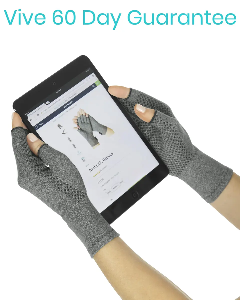 Vive Fingerless Compression Gloves for Arthritis - Textured Grip Men, Women | Support & Mobility - view 9