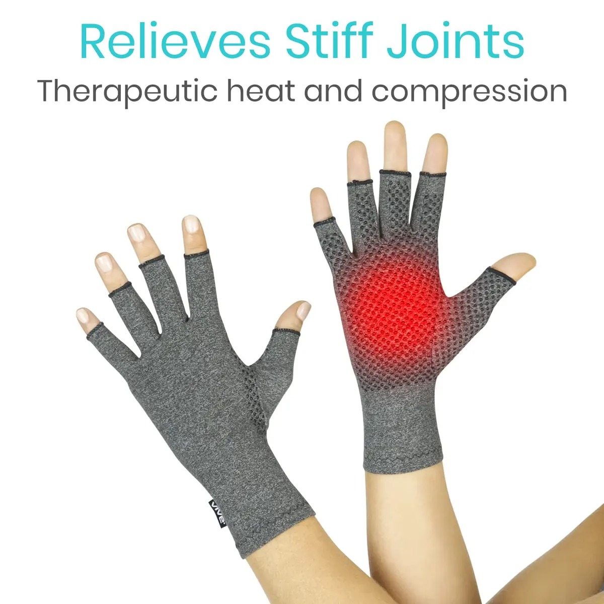Vive Fingerless Compression Gloves for Arthritis - Textured Grip Men, Women | Support & Mobility - view 4