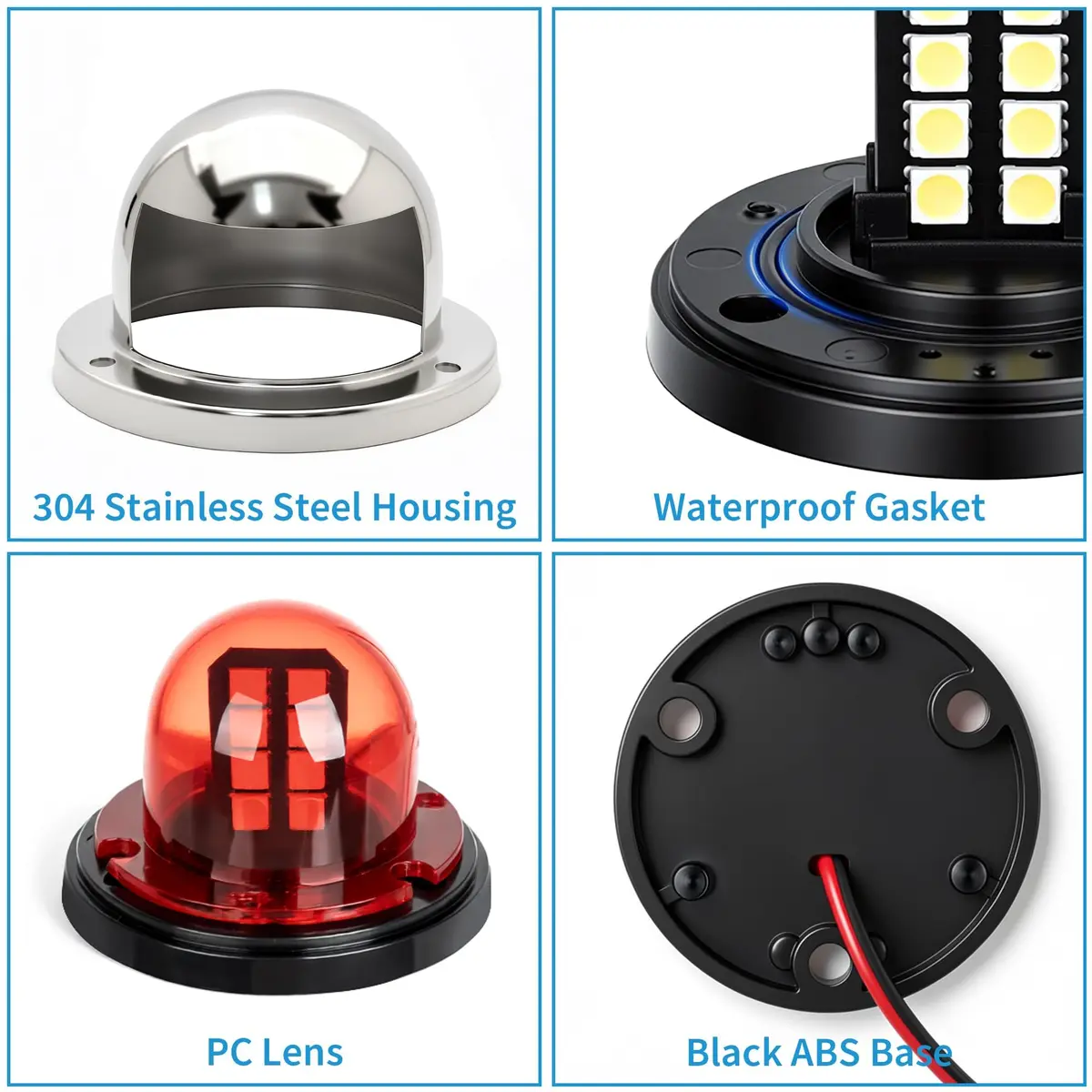 Obcursco LED Red and Green Boat Navigation Lights for Boats up to 40ft | IP67 Waterproof, 12V DC - view 6