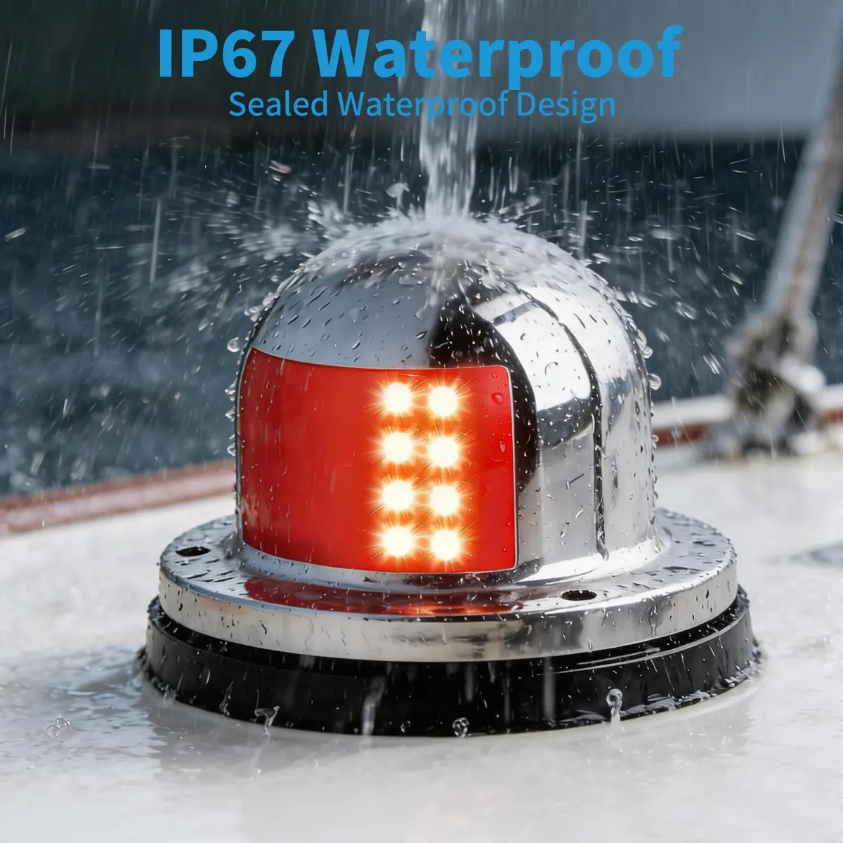 Obcursco LED Red and Green Boat Navigation Lights for Boats up to 40ft | IP67 Waterproof, 12V DC - view 2