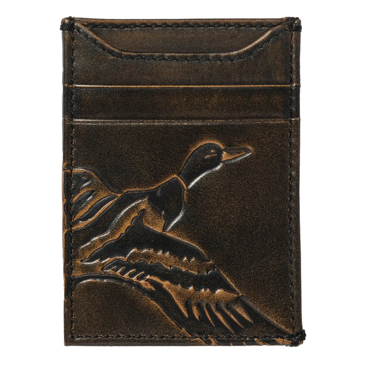 House of Jack Co. Duck Magnetic Money Clip Wallet 7.0 cm x 10.2 cm | Full Grain Leather Front Pocket Carry - main product image
