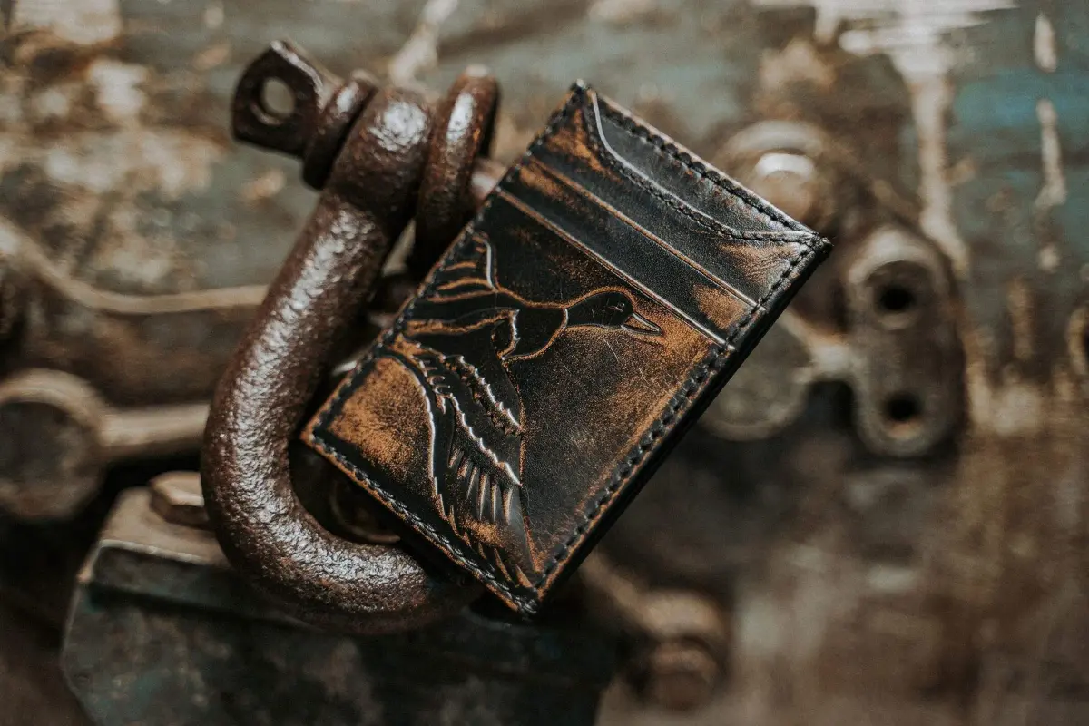 House of Jack Co. Duck Magnetic Money Clip Wallet 7.0 cm x 10.2 cm | Full Grain Leather Front Pocket Carry - view 5