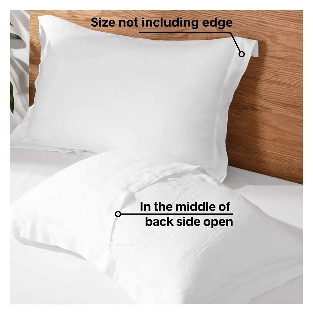 King Linens 100% Linen Pillow Shams 20'' x 36'' | Breathable & Soft, Pack of 2 - view 5