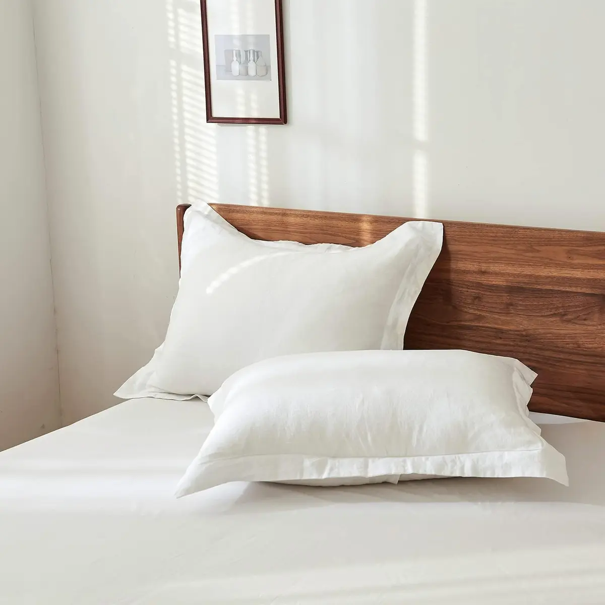 King Linens 100% Linen Pillow Shams 20'' x 36'' | Breathable & Soft, Pack of 2 - view 9