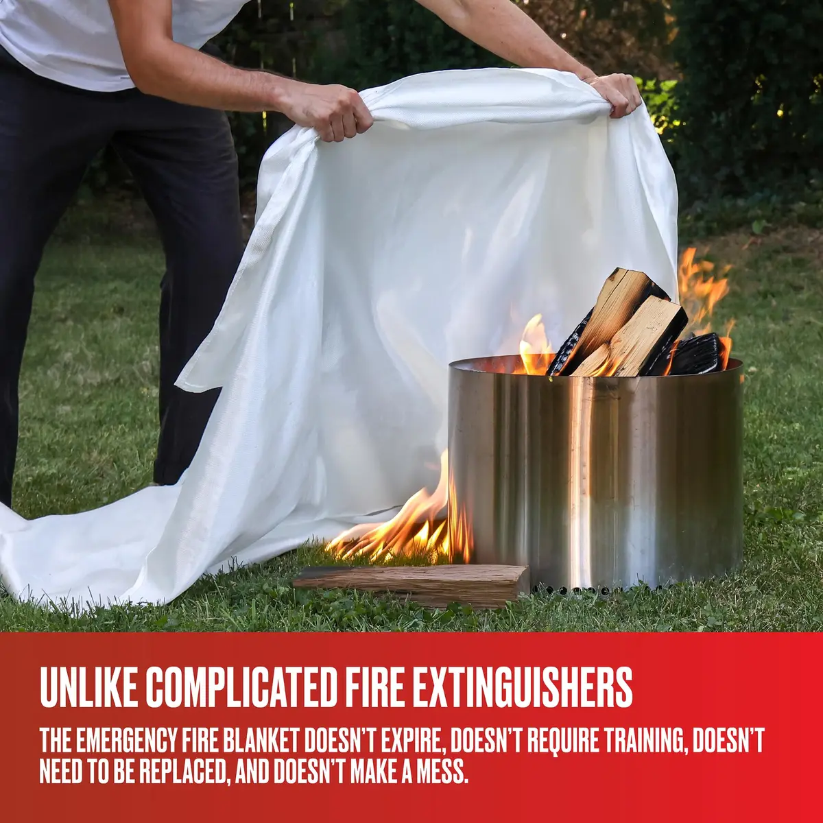 Premium Defense Fire Blanket 40” x 40” | 2 Pack, White, Fire-Resistant Fiberglass - view 5