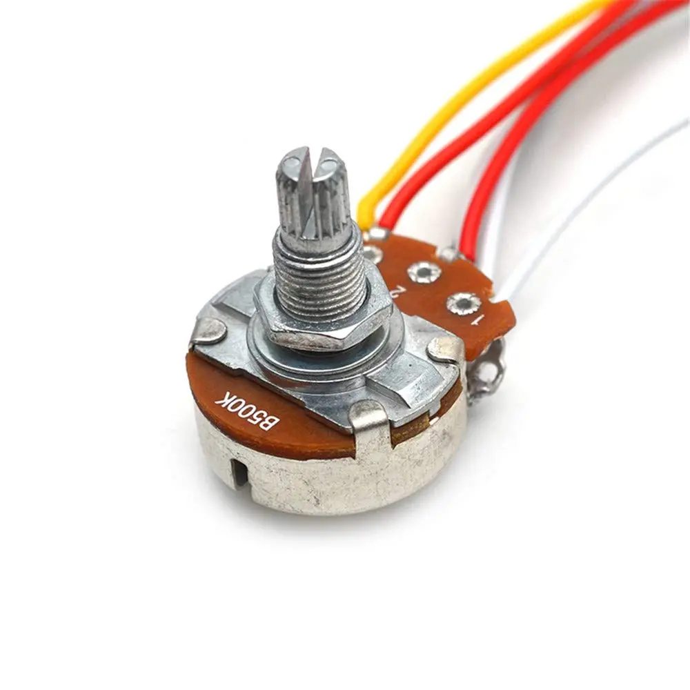 SAPHUE Guitar Wiring Harness Set Prewired 500K Big Pots 5 Way Switch with Black Knobs for Electric Guitar - view 4