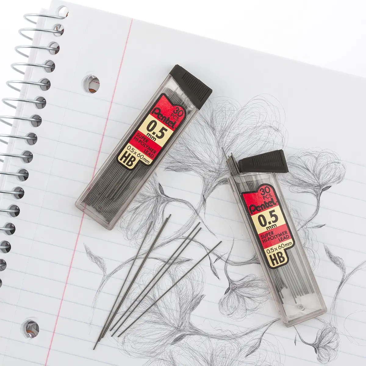 Pentel Super Hi-Polymer Refills 0.5mm HB | Industry Standard Lead Refill for Mechanical Pencils - view 4