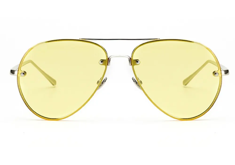 Freckles Mark Classic Oversized Aviator Sunglasses Gold Yellow 62mm | UV400 Protection - main product image