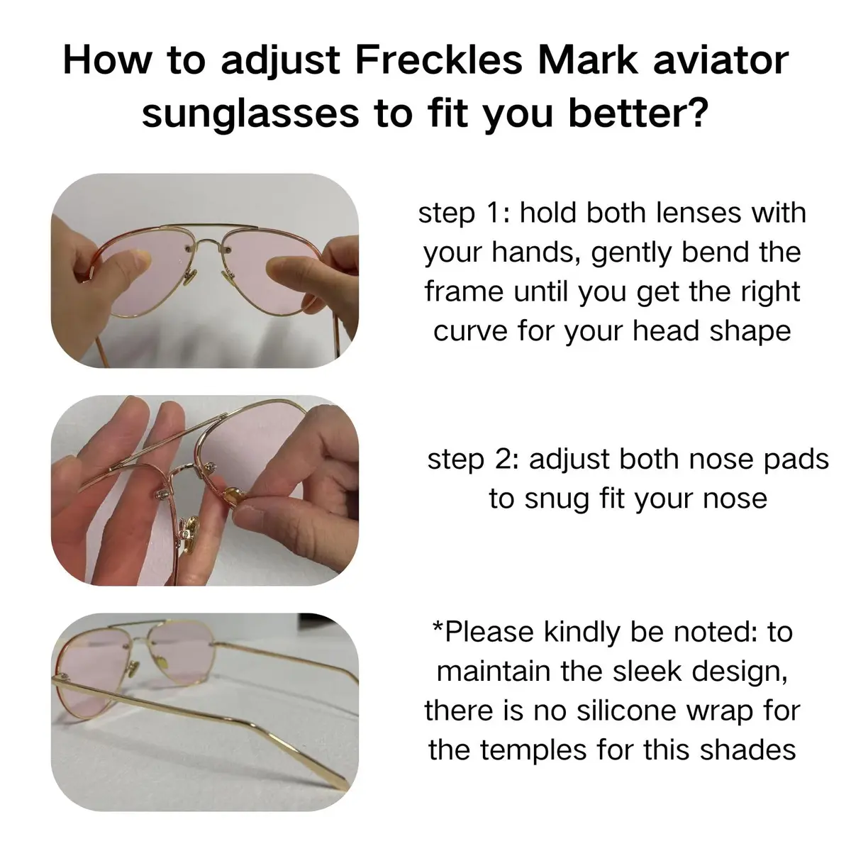 Freckles Mark Classic Oversized Aviator Sunglasses Gold Yellow 62mm | UV400 Protection - view 4