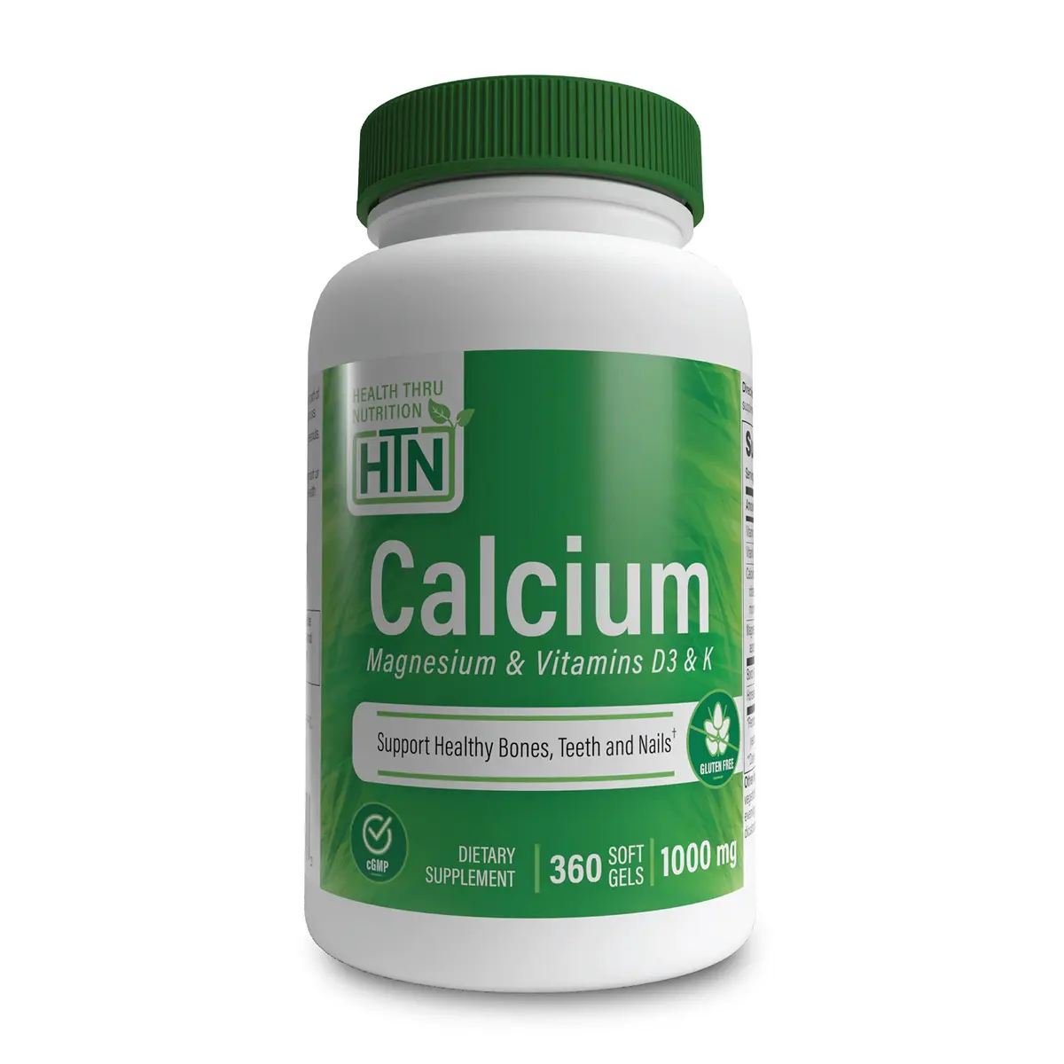 Health Thru Nutrition Calcium 1000mg & Magnesium 400mg | Bone Support with Vitamin D3 & K (360 Softgels) - main product image