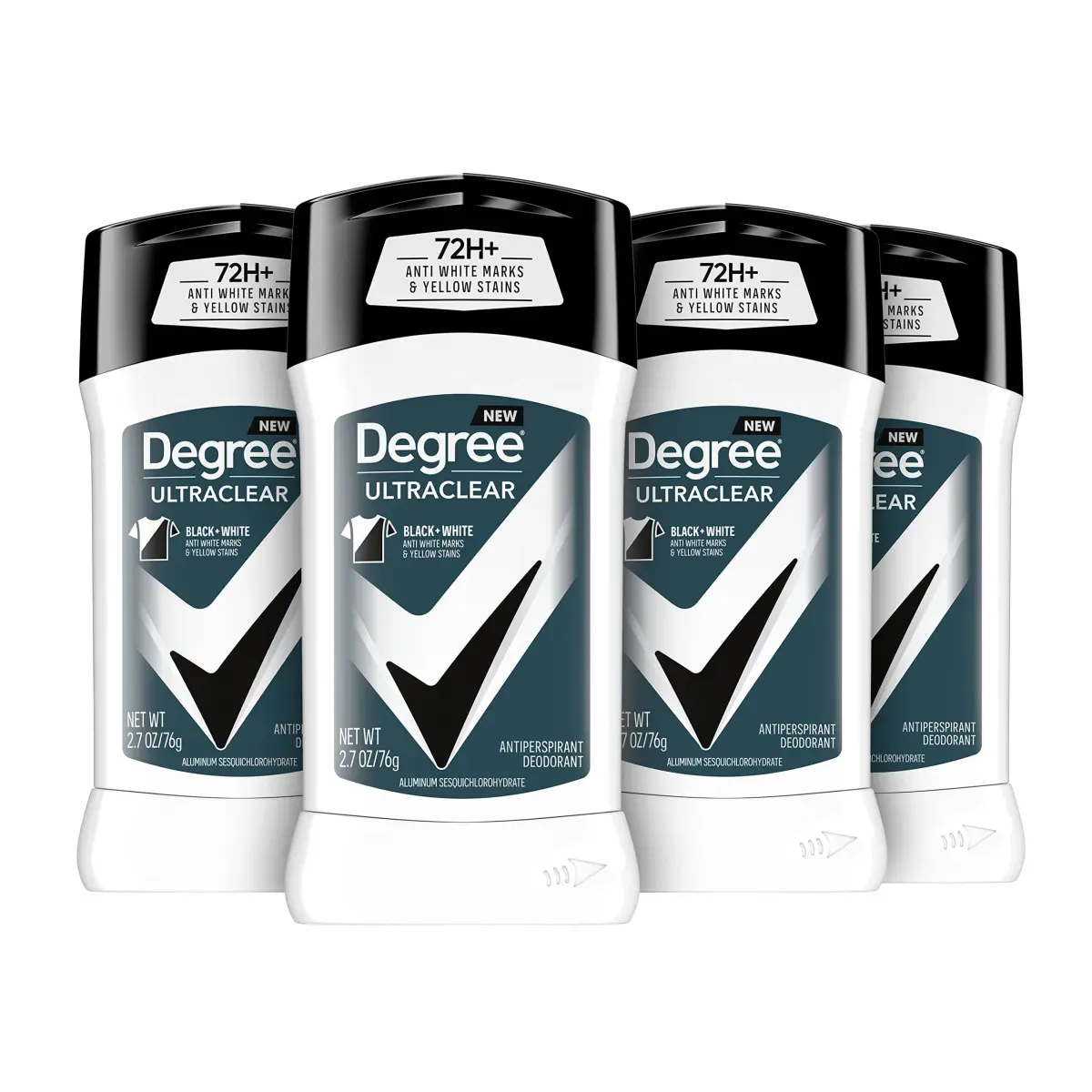 Degree Men UltraClear Black + White Antiperspirant Deodorant 4 Count 10.8 oz (2.7 oz Each) | 72-Hour Sweat & Odor Protection - main product image