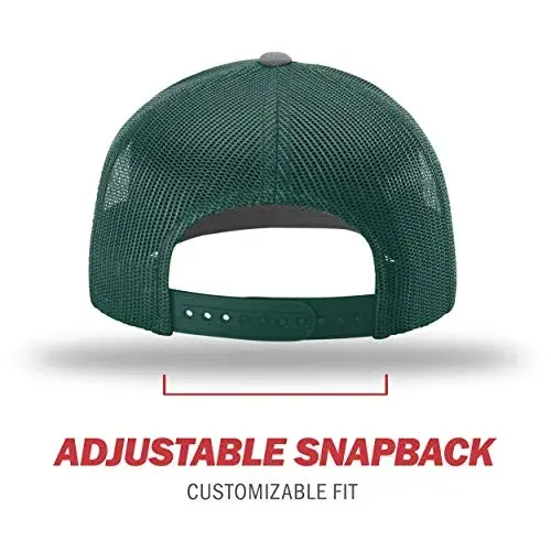 Richardson Unisex 112 Trucker Baseball Cap - Heather Grey/Dark Green, One Size - view 4