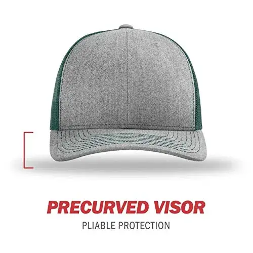 Richardson Unisex 112 Trucker Baseball Cap - Heather Grey/Dark Green, One Size - view 2
