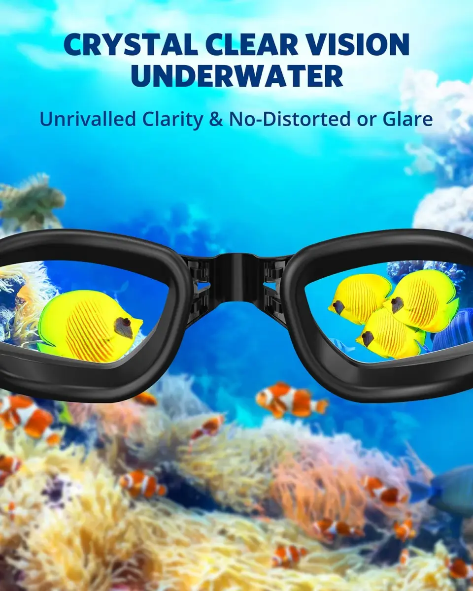 Aegend Swim Goggles, No Leaking Full Protection Adult Youth - Clear Lens - view 5