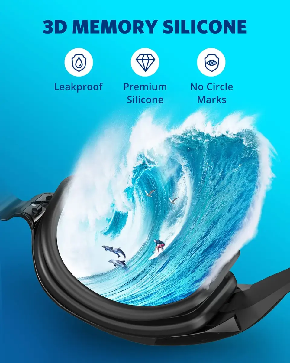 Aegend Swim Goggles, No Leaking Full Protection Adult Youth - Clear Lens - view 4