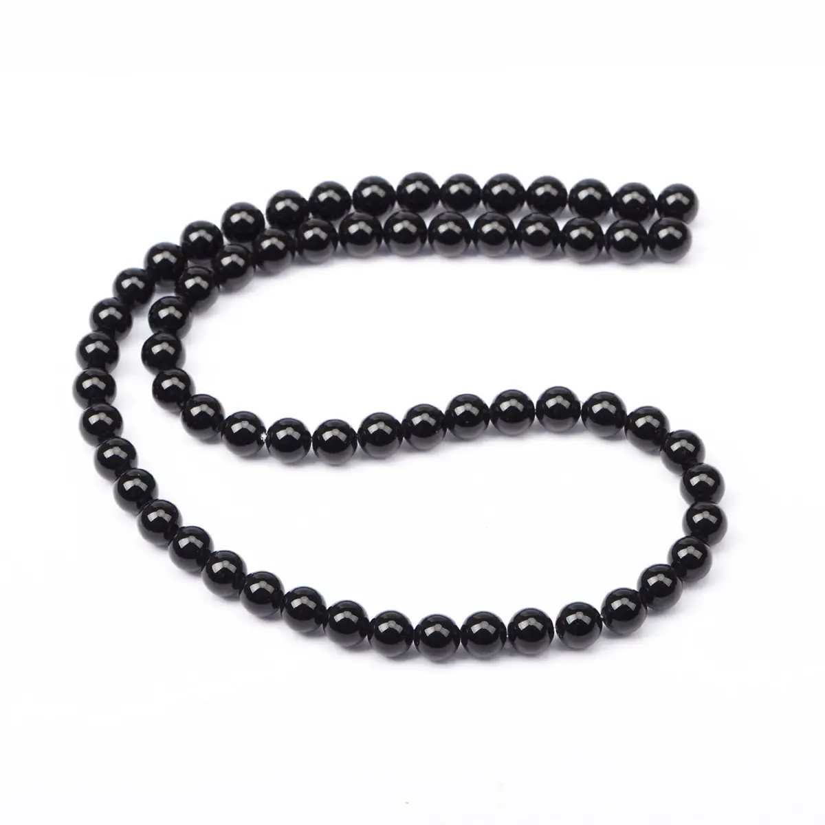 AD Beads Natural Gemstone Beads 4mm | Black Onyx Round Jewelry Craft Beads - view 2
