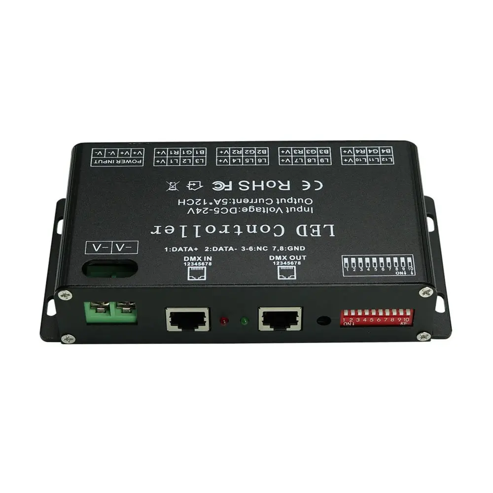 AMKI DMX 512 LED Decoder Controller for RGB Tape Strip Light Dimmer Driver (12 Channel) - view 4
