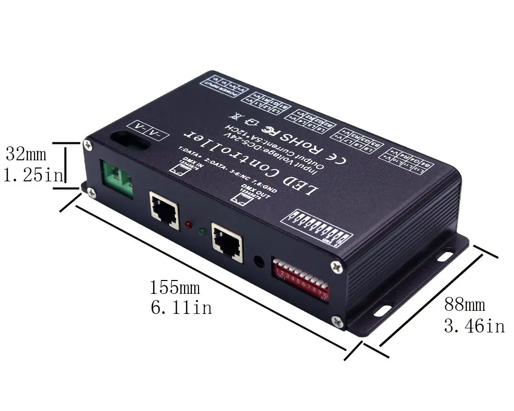 AMKI DMX 512 LED Decoder Controller for RGB Tape Strip Light Dimmer Driver (12 Channel) - view 5
