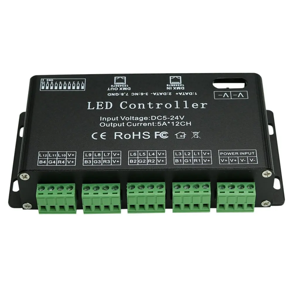 AMKI DMX 512 LED Decoder Controller for RGB Tape Strip Light Dimmer Driver (12 Channel) - view 7