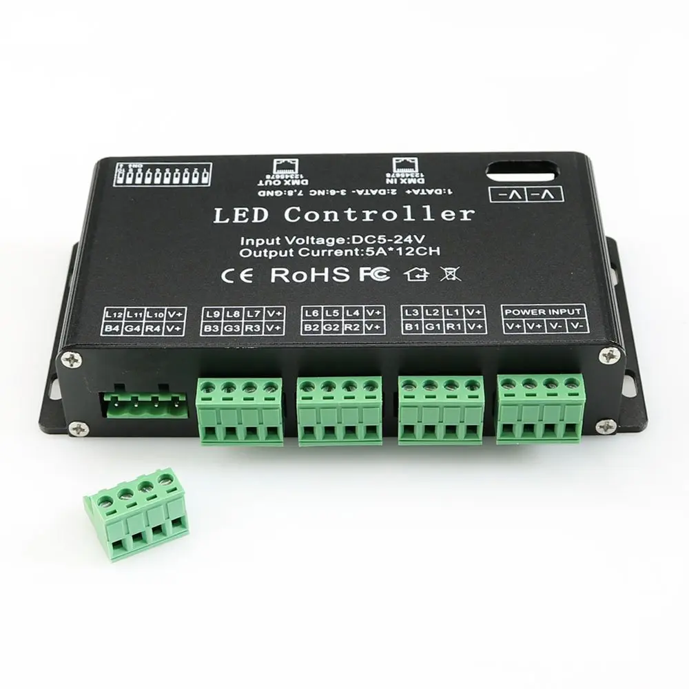 AMKI DMX 512 LED Decoder Controller for RGB Tape Strip Light Dimmer Driver (12 Channel) - view 2
