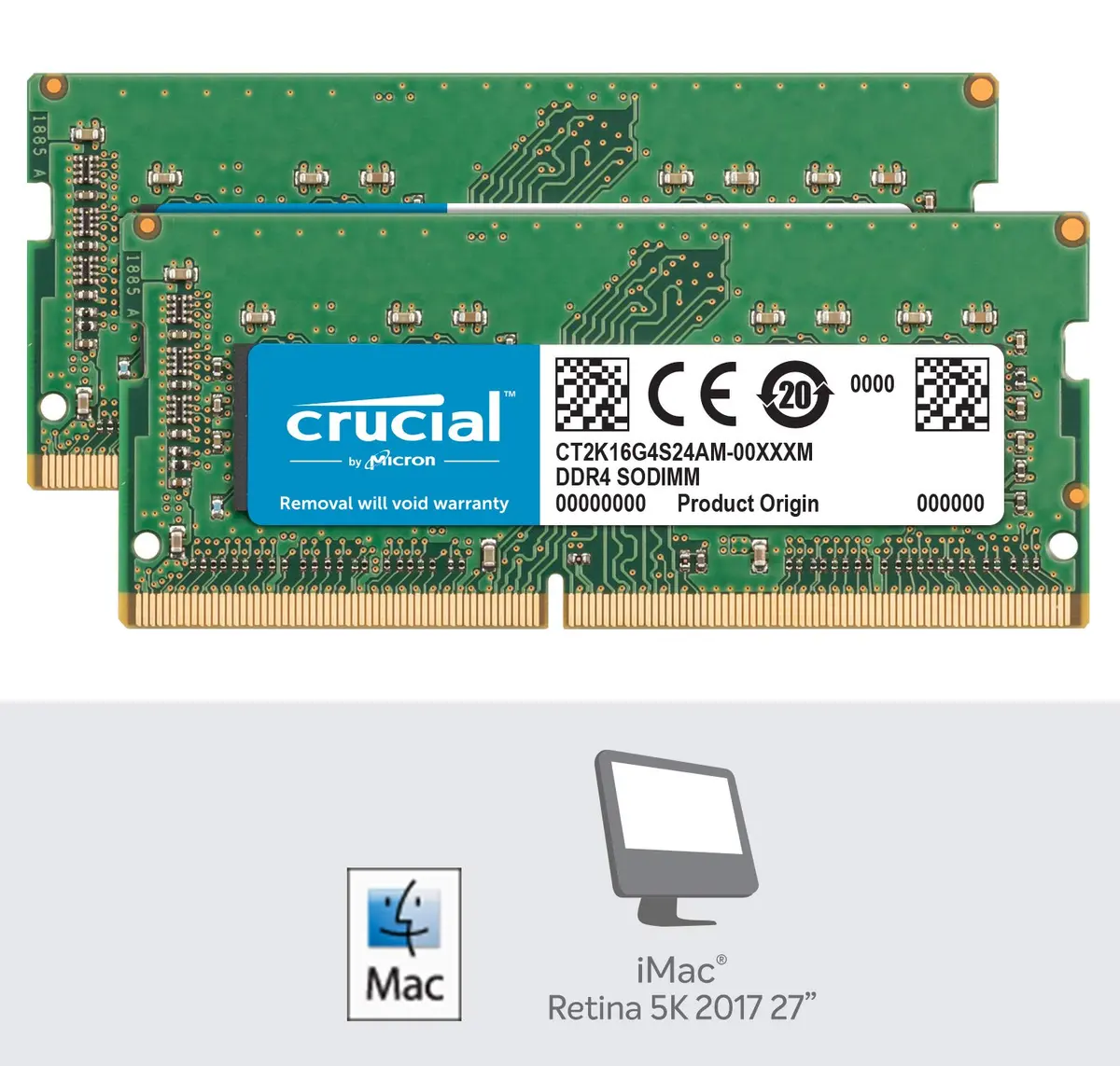 Crucial 32GB Kit (16GBx2) DDR4 2400 MT/s | 260-pin SODIMM for Mac - view 2