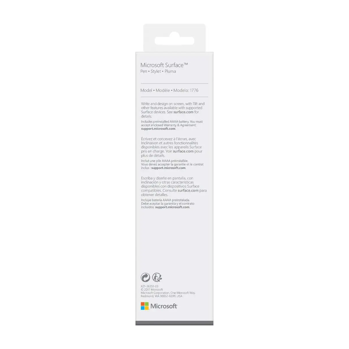 Microsoft Surface Pen Platinum Model 1776 with Eraser | 4096 Pressure Points, Low Latency, Tilt Support - view 9