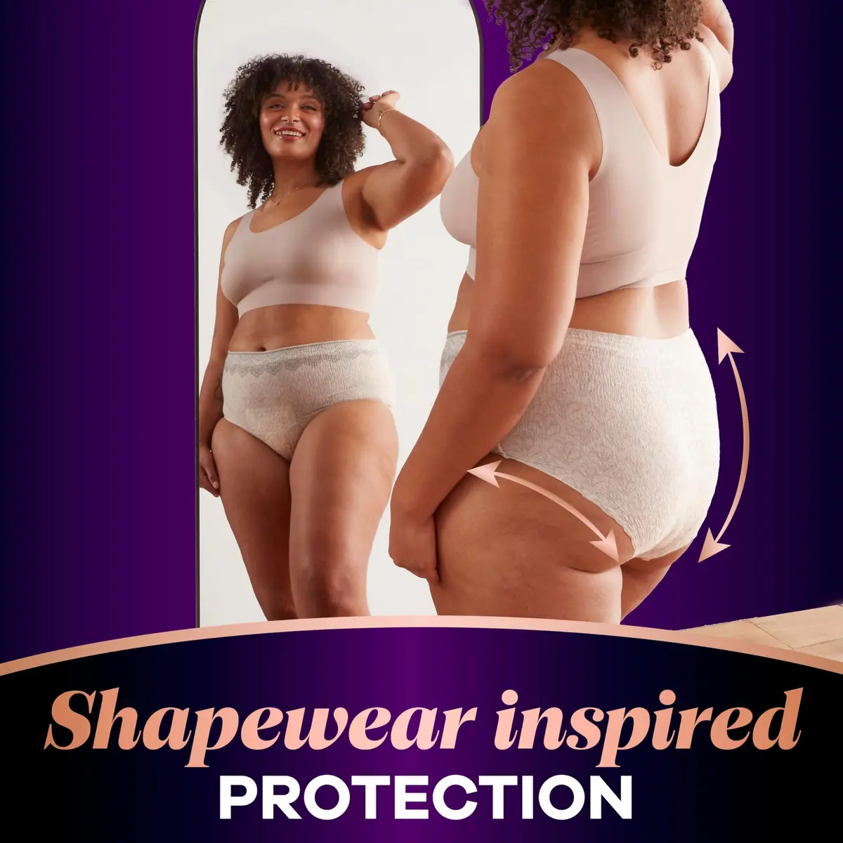 Always Discreet Boutique Incontinence & Postpartum Underwear Large Rosy | Soft, Thin, Leak-Proof Fit - view 6
