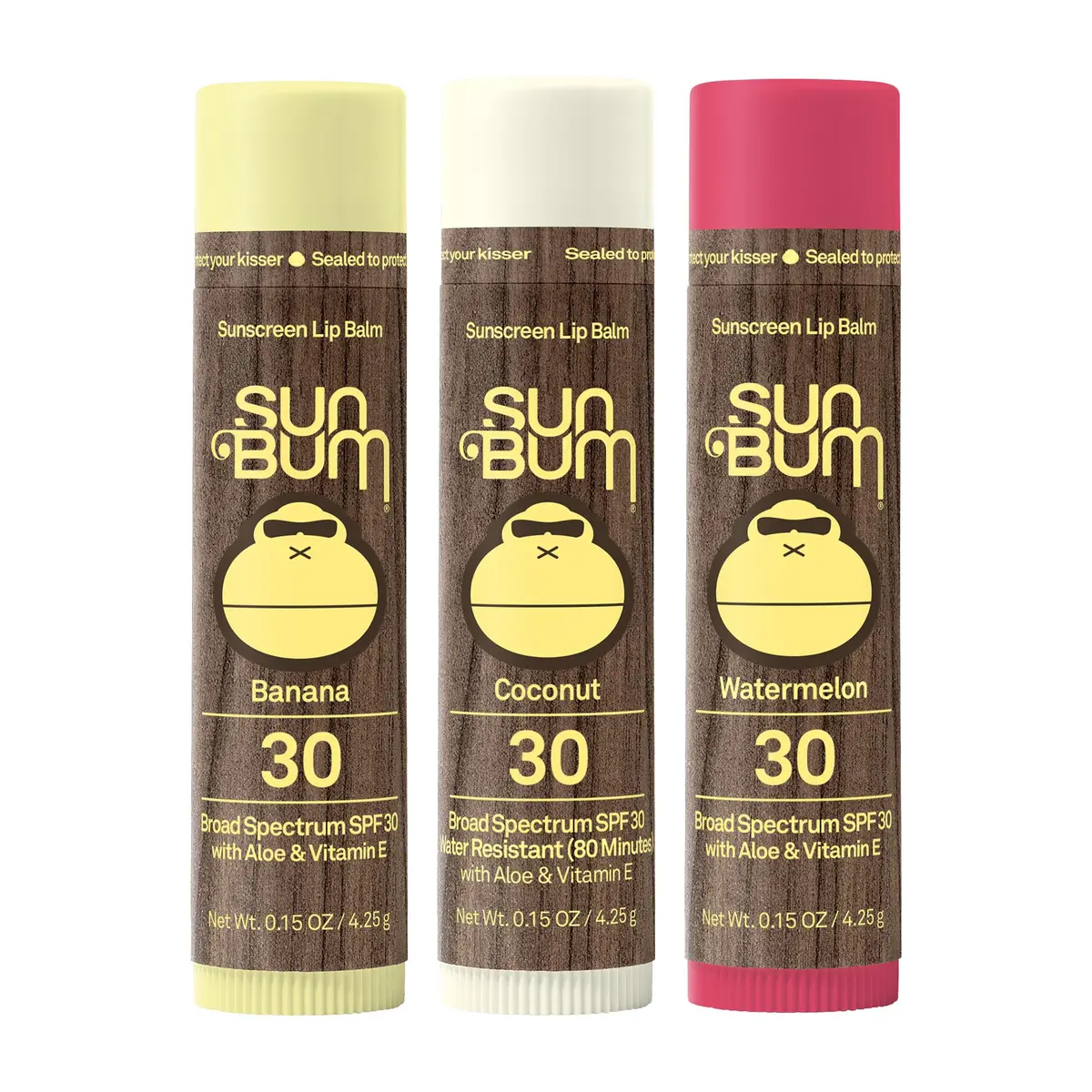 Sun Bum SPF 30 Sunscreen Lip Balm 0.15 oz | Vegan, Aloe & Vitamin E, Hydrating, SPF 30, 3 Flavors - view 3