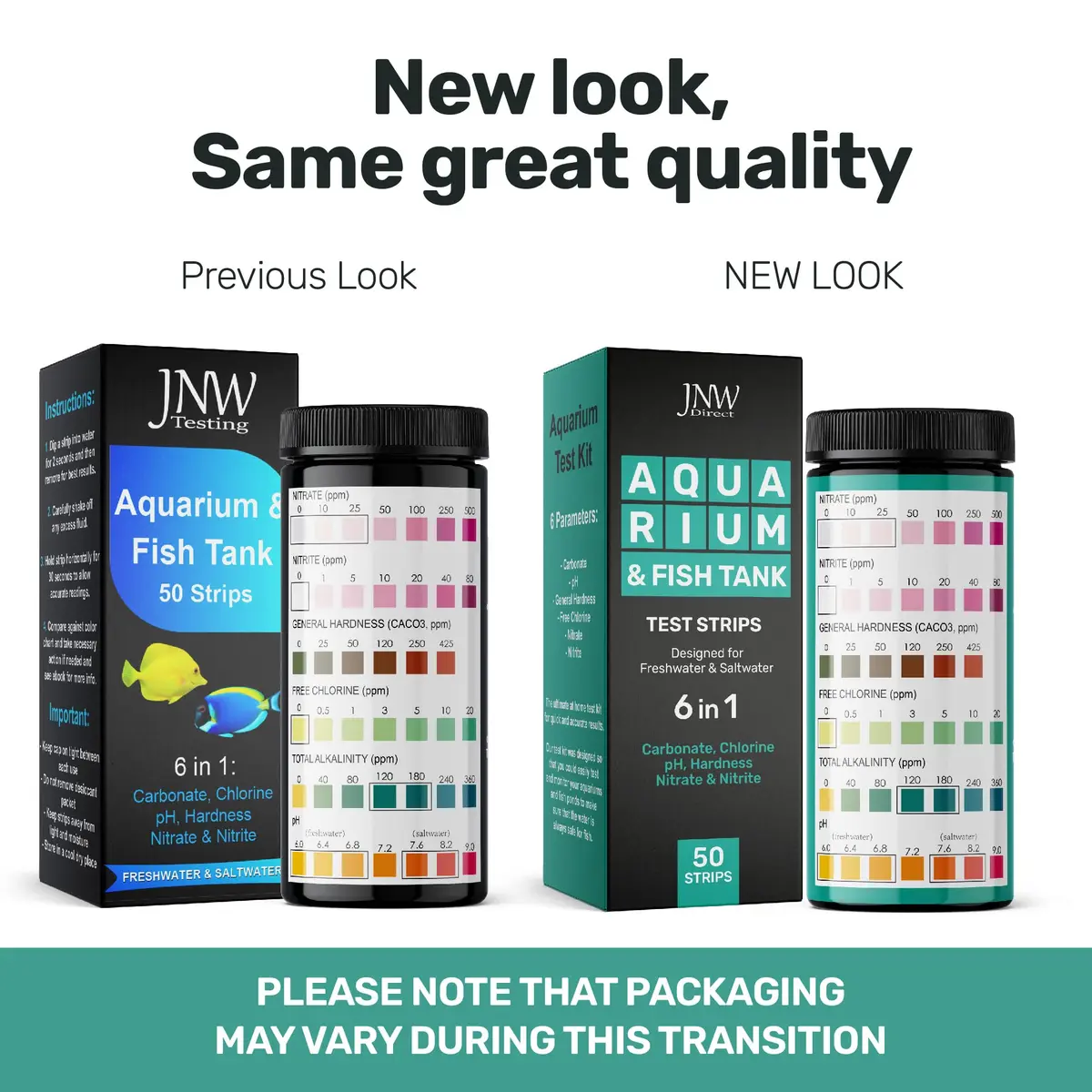 JNW Direct 9-in-1 Aquarium Test Strips - 100 Count | Freshwater & Saltwater Water Quality Testing - view 2