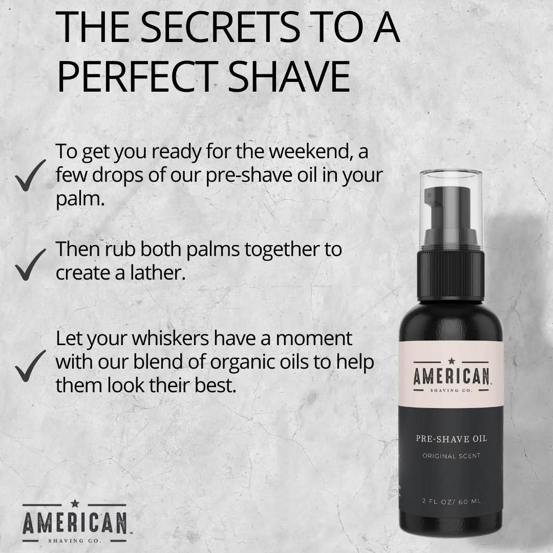 American Shaving Co. Pre-Shave Oil 2 Oz | Natural Blend for Men’s Skin, Protects Razor Burn, Effortless & Smooth Shave - view 4