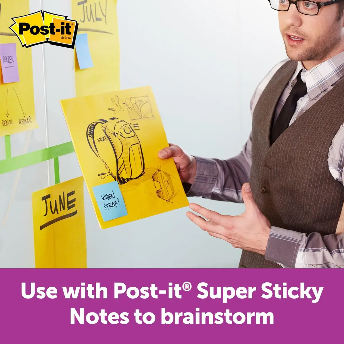 Post-it Super Sticky Big Notes 11 x 11 in. (28 x 28 cm) Yellow | Vision Board & Brainstorming Tool - view 4