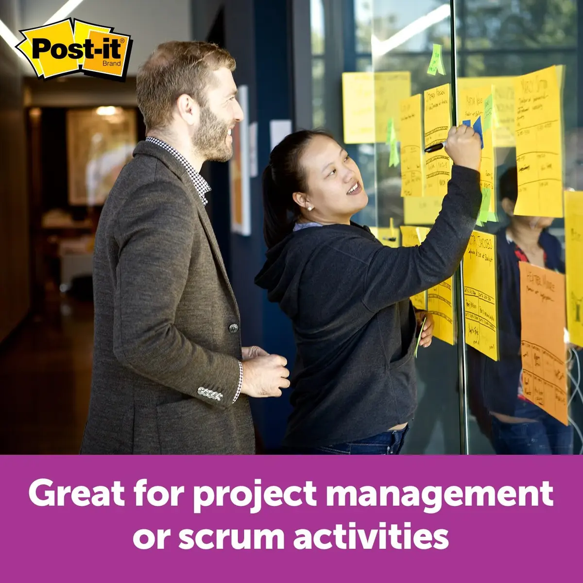 Post-it Super Sticky Big Notes 11 x 11 in. (28 x 28 cm) Yellow | Vision Board & Brainstorming Tool - view 3