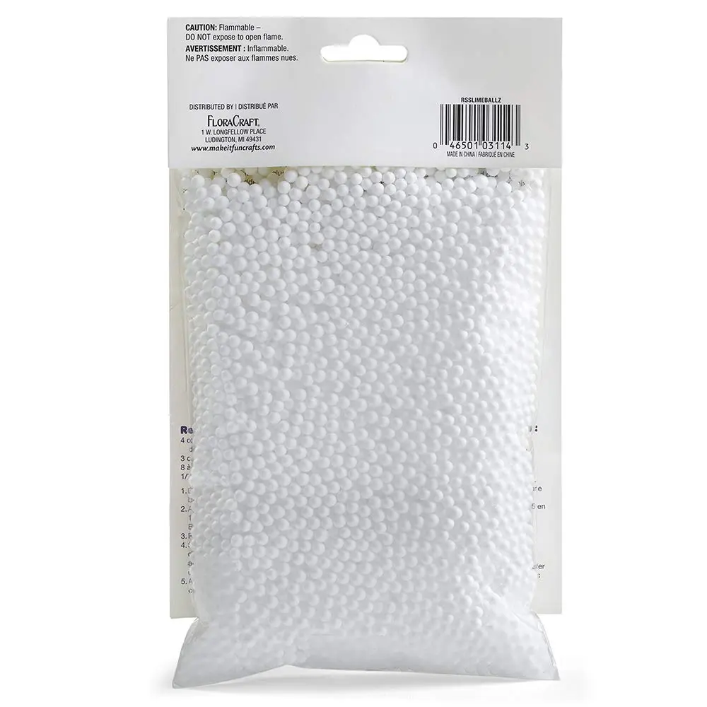 FloraCraft Slime Ballz 2 Cups White | Foam Micro Beads for DIY Floam, Safe & Fun (70-120 chars) - view 2