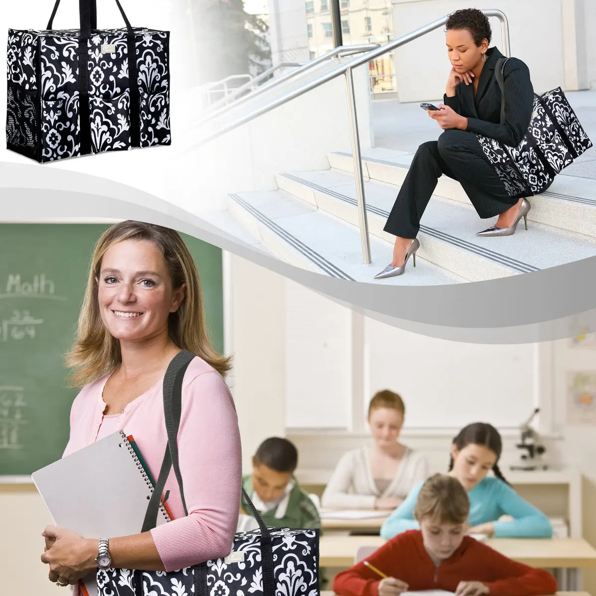 Pursetti Teacher Tote Large | Paisley Large Utility Bag for Women & Moms - view 2