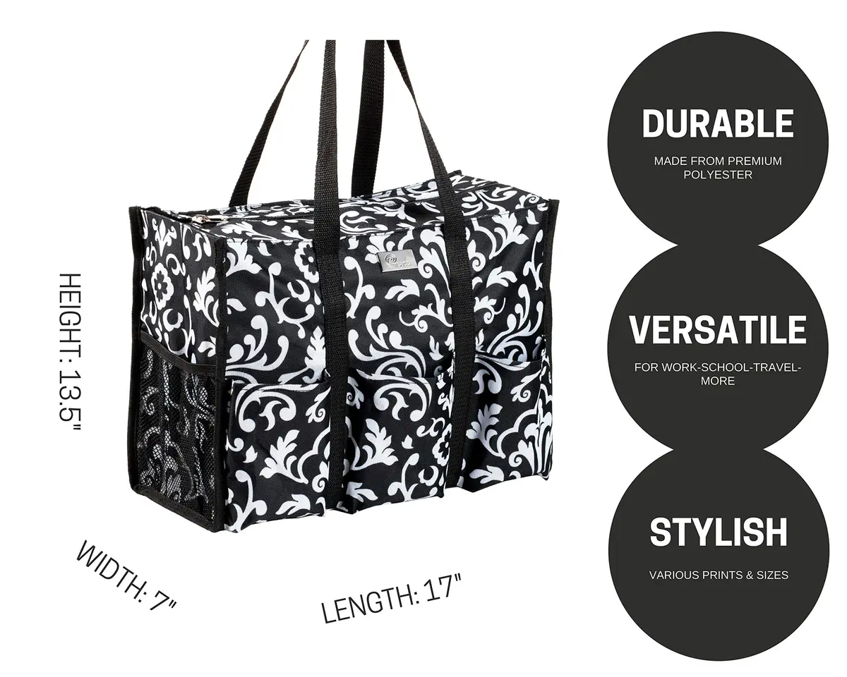 Pursetti Teacher Tote Large | Paisley Large Utility Bag for Women & Moms - view 3