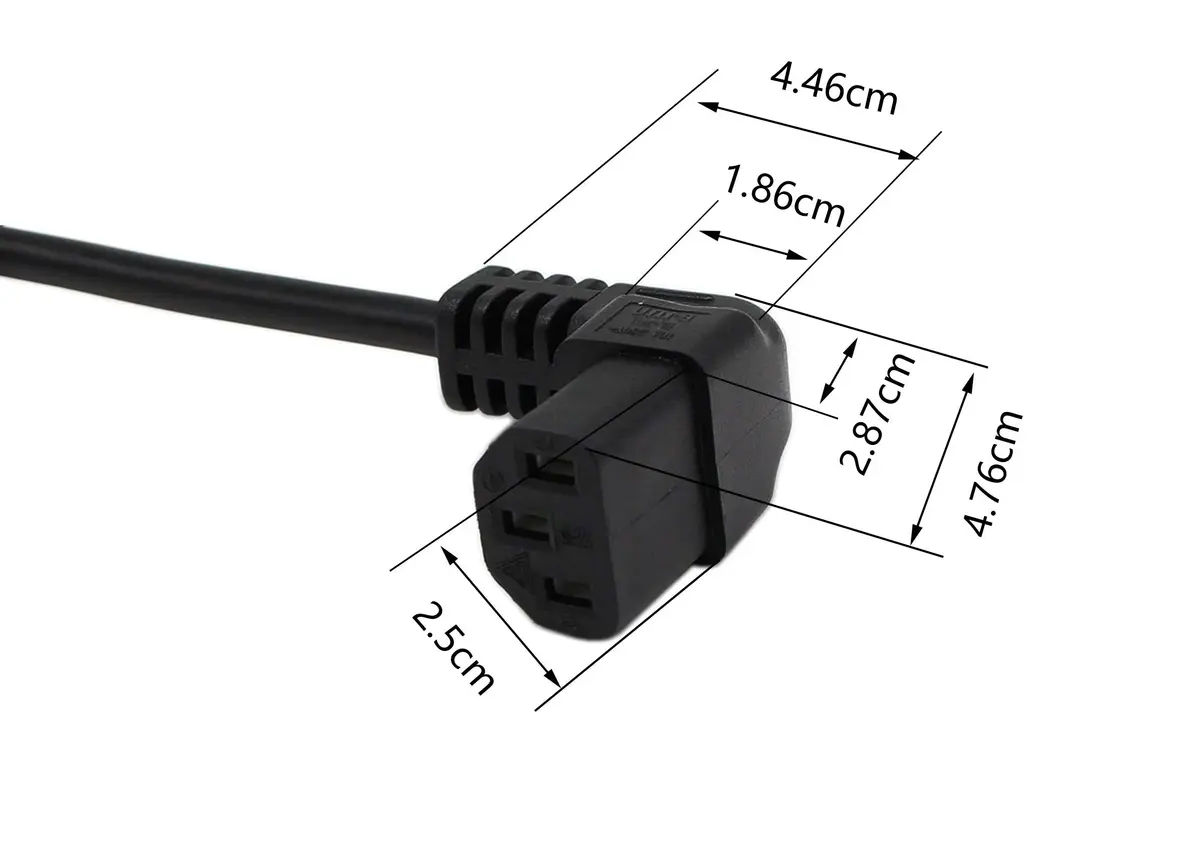 Cerrxian IEC 320 C14 16cm 90° C13 Female to C14 Male Power Extension Cord - view 5